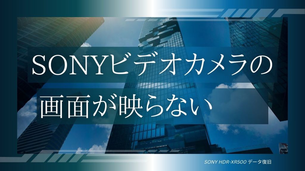 データ復旧成功: SONYハンディカムHDR-XR500の奇跡