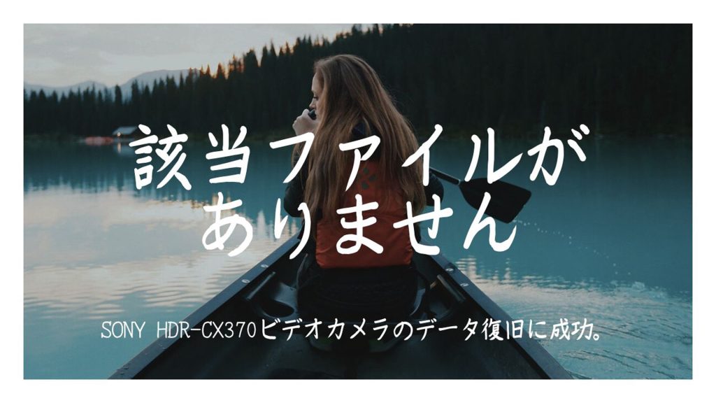SONY HDR-CX370データ復旧成功事例：ビデオカメラで失われたデータをどう取り戻すか